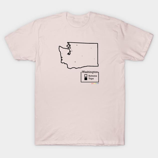 Washington Bottoms / Tops Map T-Shirt by GayOleTime